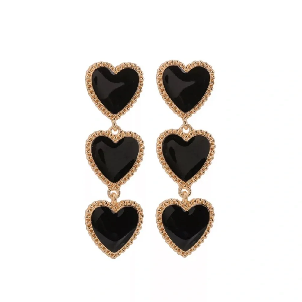 Triple Heart Earrings - Picture 3 of 3